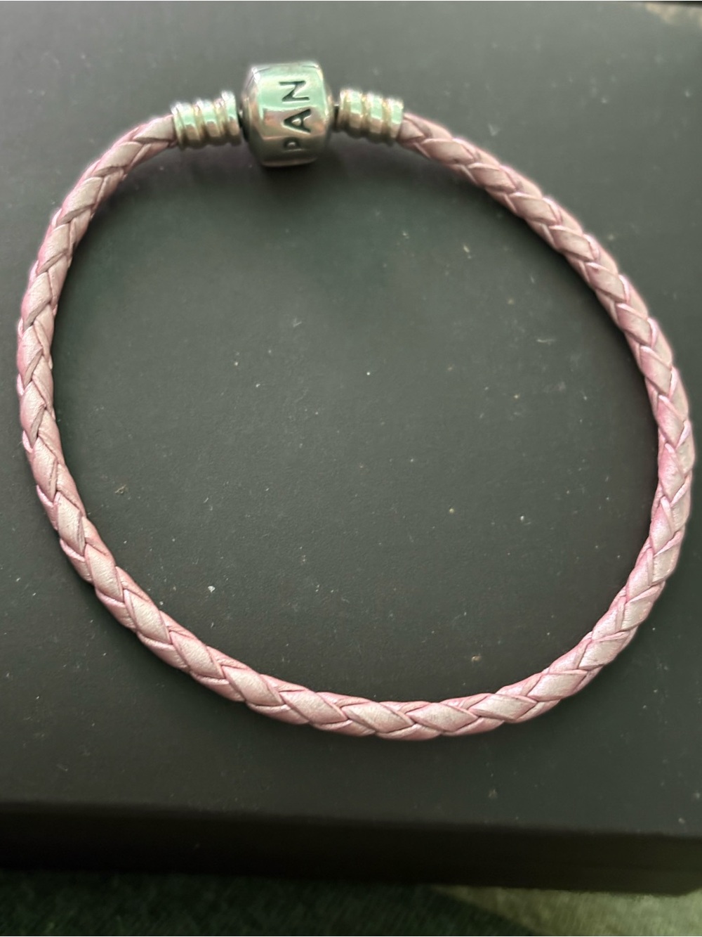 Pandora Pink Braided Leather Bracelet - Women's Charm Base